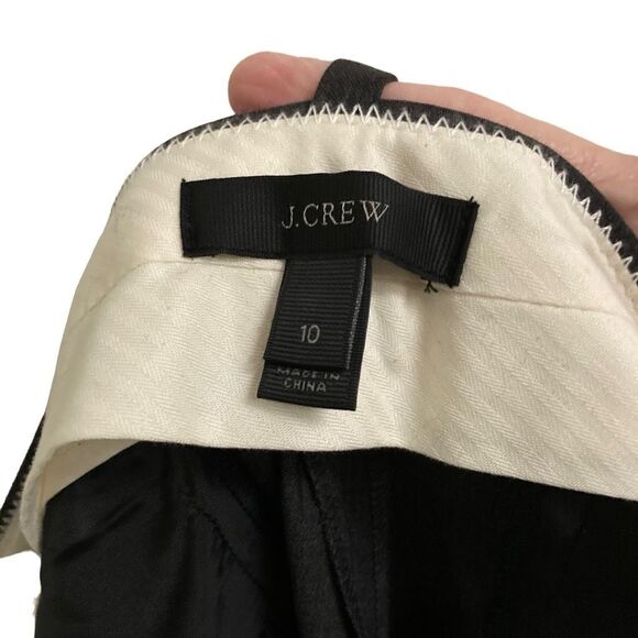 J.Crew Ludlow Sequin Tuxedo Stripe Cropped Grey Wool High Rise Pants Womens 10  - Picture 11 of 14